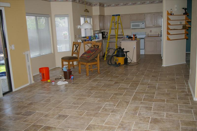 014 - TV Room to Kitchen - After Tile